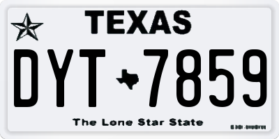 TX license plate DYT7859