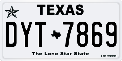TX license plate DYT7869