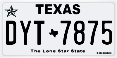 TX license plate DYT7875