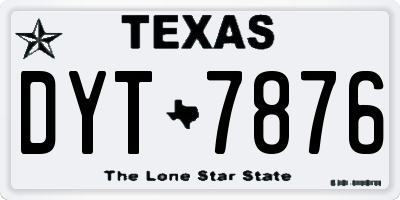 TX license plate DYT7876