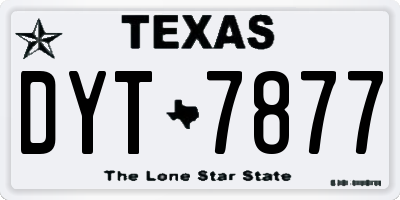 TX license plate DYT7877
