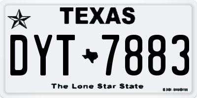 TX license plate DYT7883