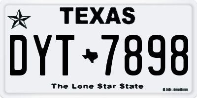 TX license plate DYT7898