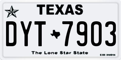 TX license plate DYT7903
