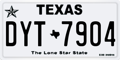 TX license plate DYT7904