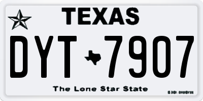 TX license plate DYT7907