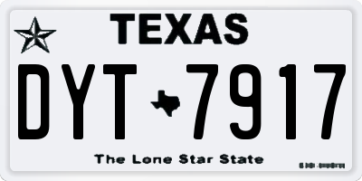 TX license plate DYT7917