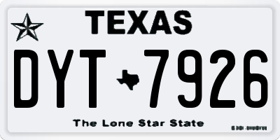 TX license plate DYT7926