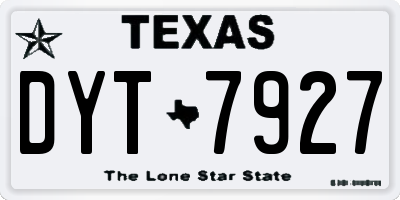 TX license plate DYT7927