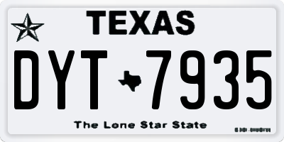 TX license plate DYT7935