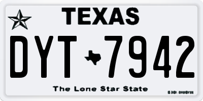TX license plate DYT7942