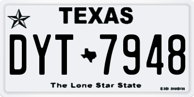 TX license plate DYT7948