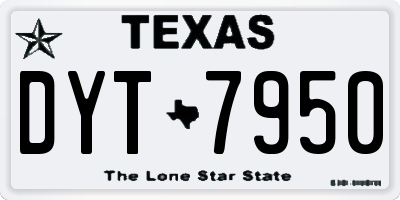 TX license plate DYT7950