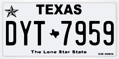 TX license plate DYT7959