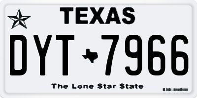 TX license plate DYT7966