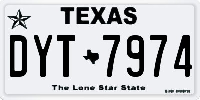 TX license plate DYT7974