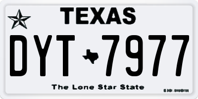 TX license plate DYT7977