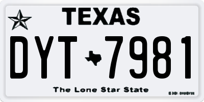TX license plate DYT7981