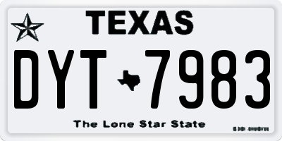 TX license plate DYT7983