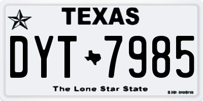 TX license plate DYT7985