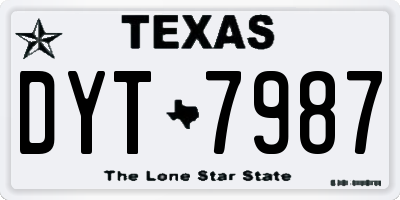 TX license plate DYT7987