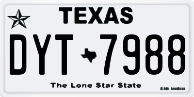 TX license plate DYT7988
