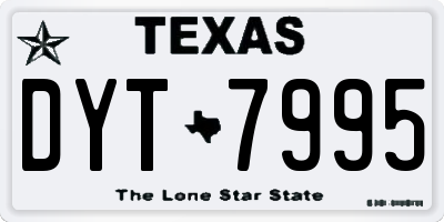 TX license plate DYT7995