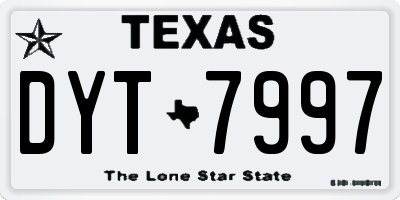 TX license plate DYT7997