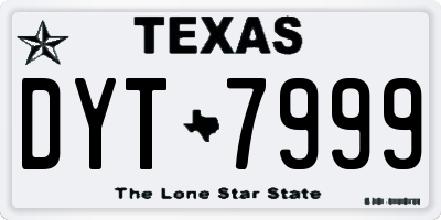 TX license plate DYT7999