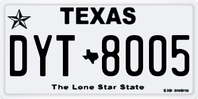 TX license plate DYT8005
