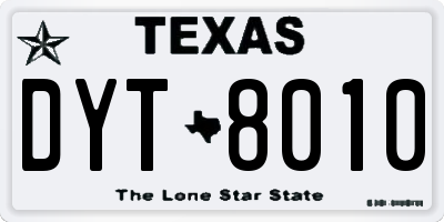 TX license plate DYT8010