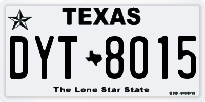 TX license plate DYT8015
