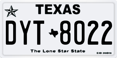 TX license plate DYT8022