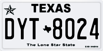TX license plate DYT8024