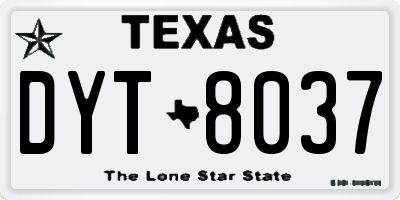 TX license plate DYT8037