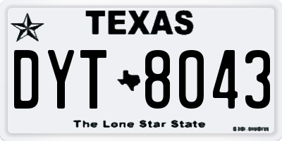 TX license plate DYT8043