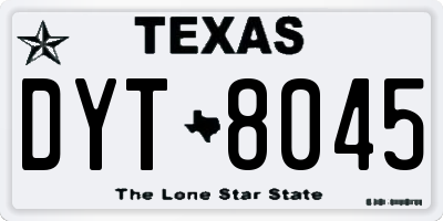 TX license plate DYT8045