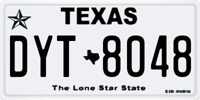 TX license plate DYT8048