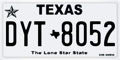 TX license plate DYT8052