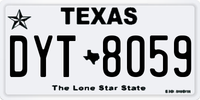 TX license plate DYT8059