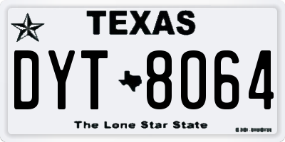 TX license plate DYT8064