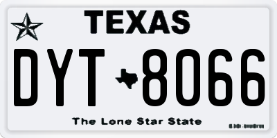 TX license plate DYT8066