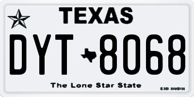 TX license plate DYT8068