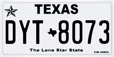 TX license plate DYT8073