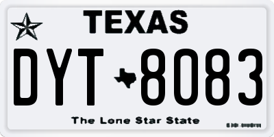 TX license plate DYT8083