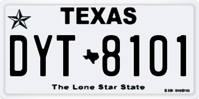 TX license plate DYT8101