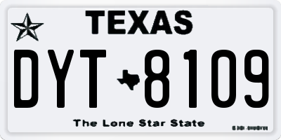 TX license plate DYT8109