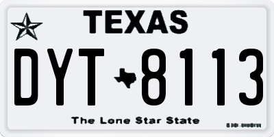 TX license plate DYT8113