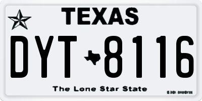 TX license plate DYT8116
