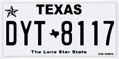 TX license plate DYT8117